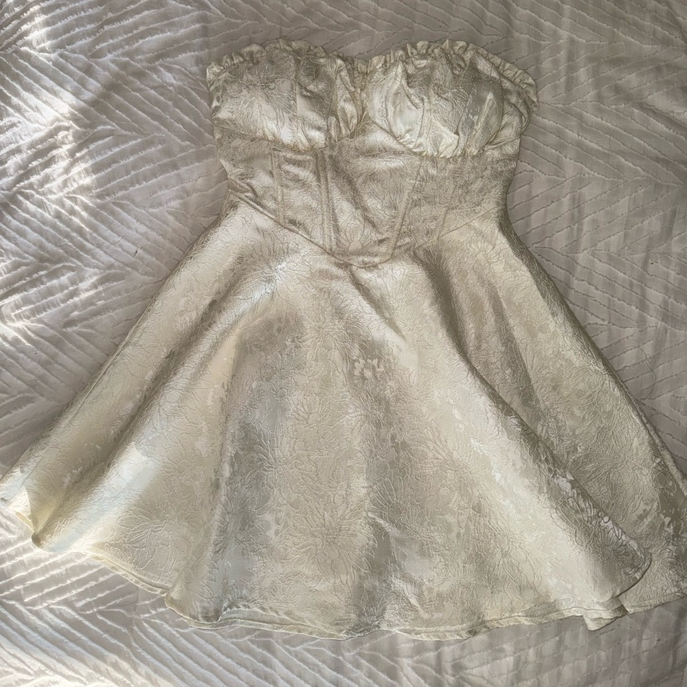 Strapless mini dress